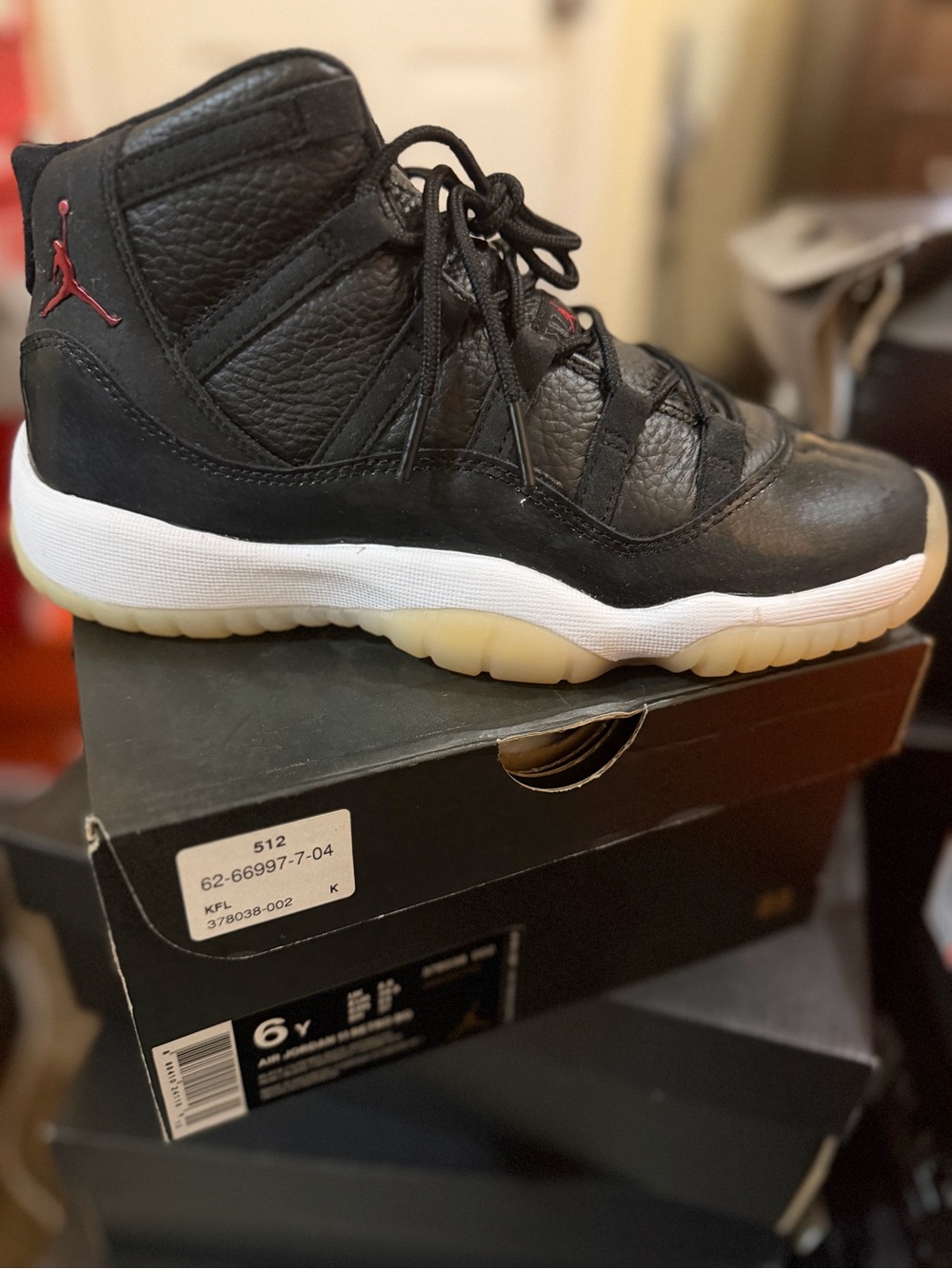 Jordan Black/White High-Top with Red Jumpman Accent